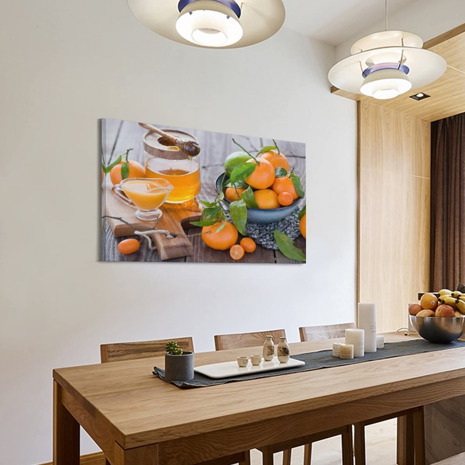 YIBIN Vitamin C in orangefarbenem Saft-Poster, dekoratives Gemälde, Leinwand, Wandposter und Kunstbild, modernes Familien-Schlafzimmer, 60 x 90 cm