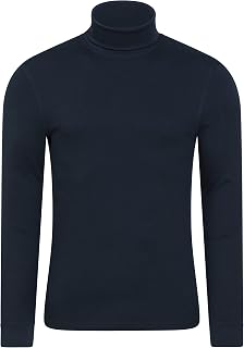 Meribel Mens Thermal Baselayer Top - Combed Cotton Sweater, Roll Neck Jumper, Breathable, Quick Drying & Fitted Sleeves - for Everyday Winter Use