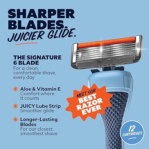 Miniatura 4 de Dollar Shave Club  6 repuestos de maquinilla de afeitar (12 unidades)  6 cuchillas de acero inoxidable para un afeitado cercano y cómodo