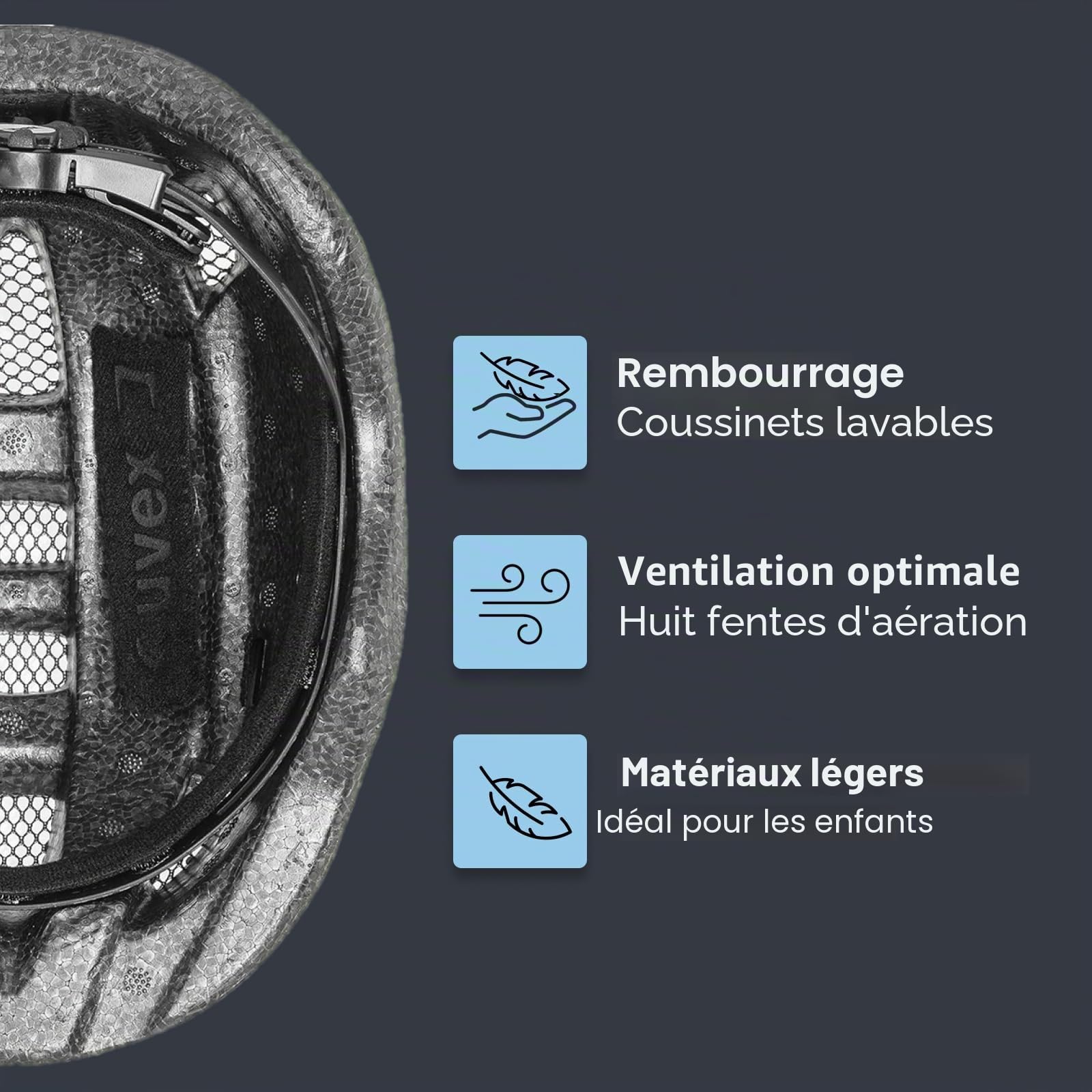 uvex Kid 2 - Casque de vélo léger pour Enfants - réglage de la Taille Individuel - Doublure Lavable