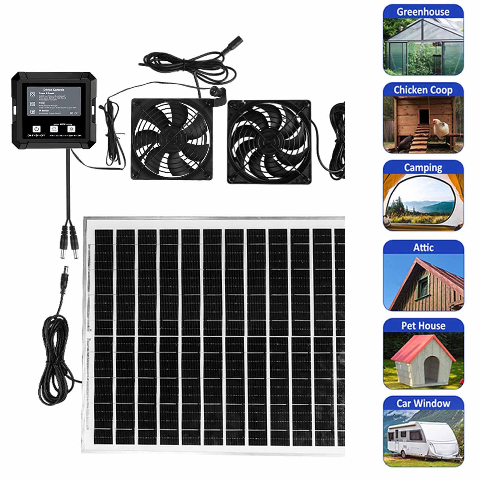 Extractor de Energía Solar para Gallinero de Alta Velocidad con Sensor Infrarrojo para Ventilación Eficiente en Gallineros
