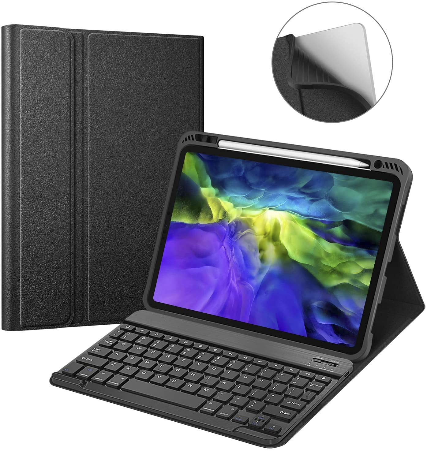 HOM 3 Fold Wireless Bluetooth Keyboard Stand with Detachable Tablet Cover Case for Apple iPad Pro 11 (2021) & iPad Pro 11 (2020) (B08XDBD8RF) Amazon Price History, Amazon Price Tracker