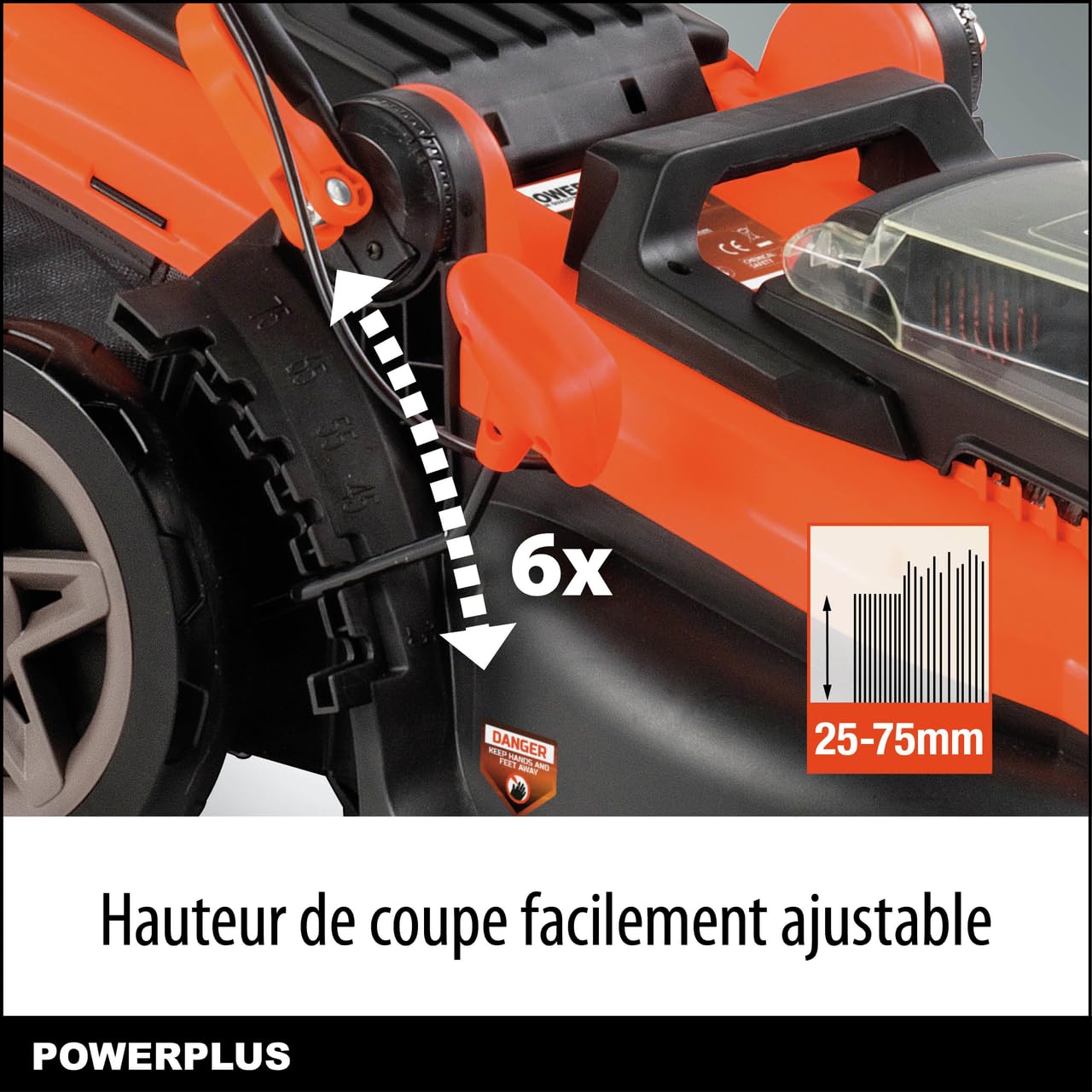 Powerplus POWDPGLWS2-40V - Cortacésped con batería de Doble Potencia, 420 mm de diámetro, sin batería ni Cargador, con Soporte de césped y expulsión Trasera