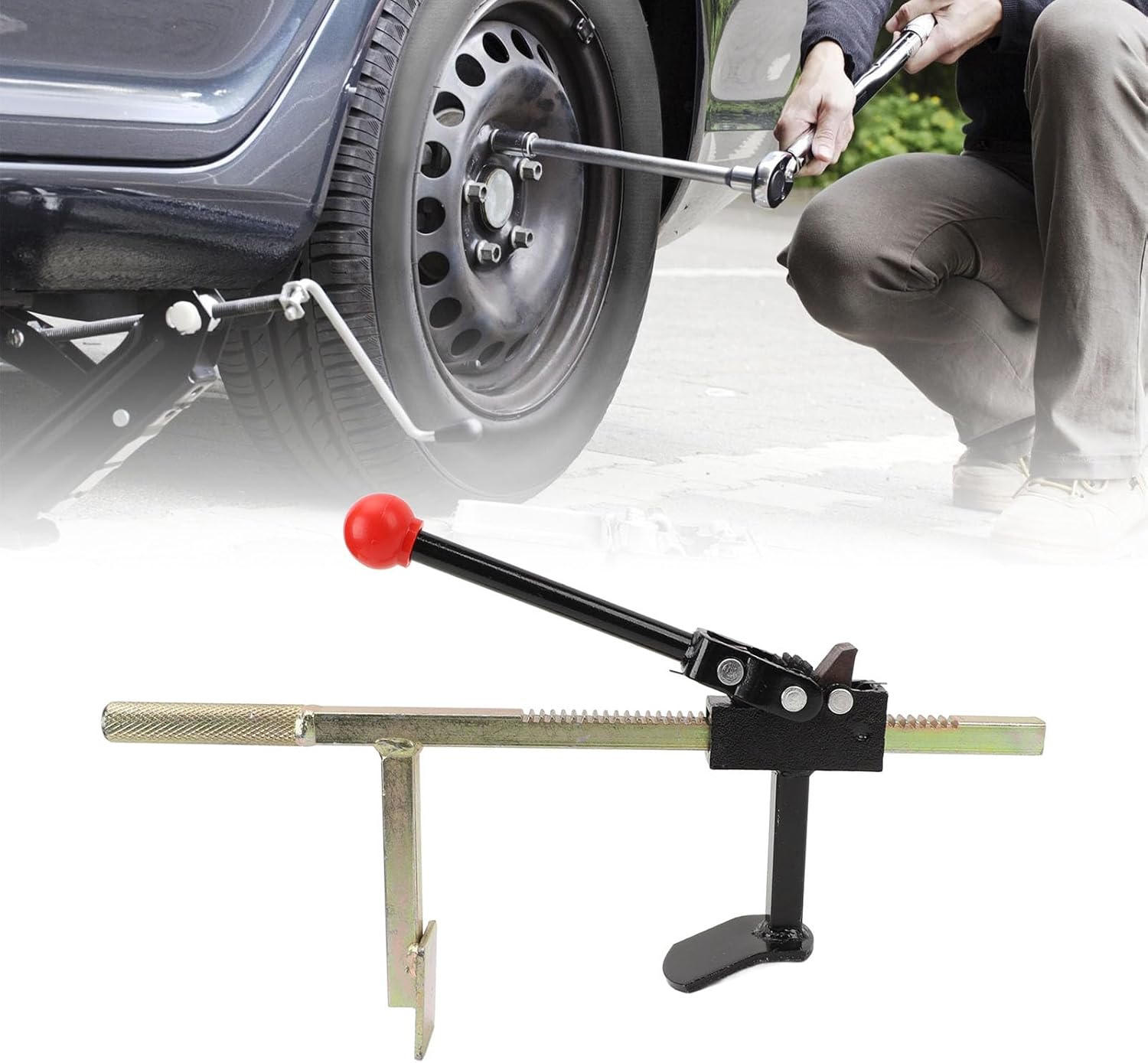 Aramox Manual Tire Bead Breaker Tool, Metal High Strength Enhanced Efficiency, Suitable for Car Motorcycle Electric Vehicle, Manual Tire Bead Breaker Tool for Roadside Repairs and