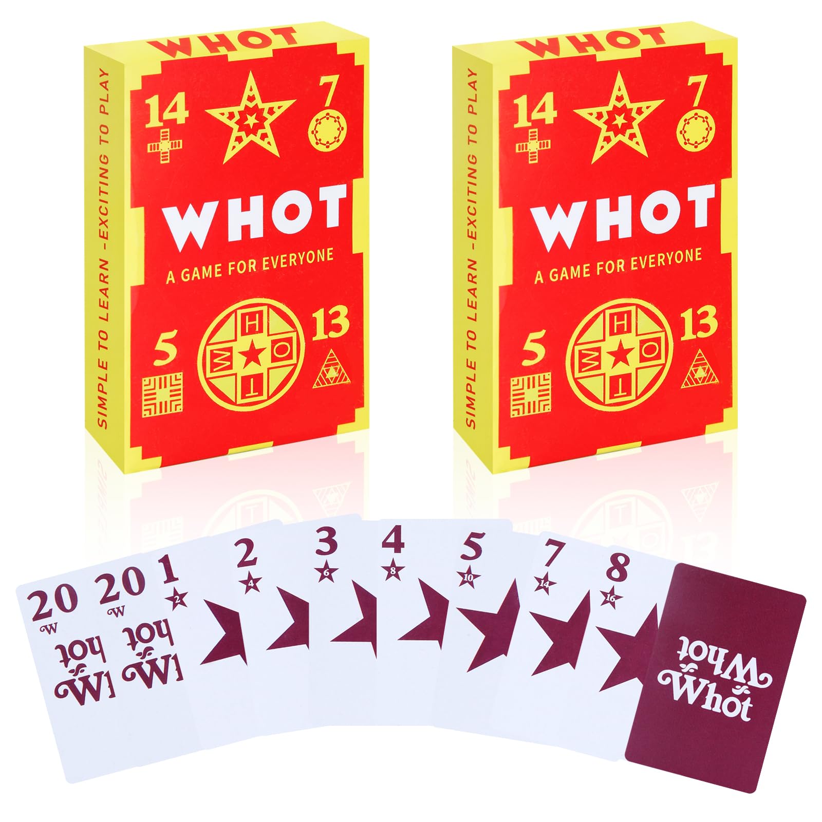 BIZYAC Whot – 2 Pack Classic Nigerian Card Game | Easy to Play and Entertaining Card Game for All | Standard Playing Deck | Great for Family Game Night & Travel