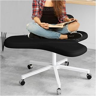 Sillas ergonómicas de escritorio para arrodillarse con soporte para las rodillas, color negro, silla con patas cruzadas para escritorios y cuerpos humanos de diferentes alturas, silla entrecruzada con