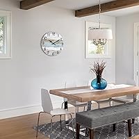 Vista 3 de Reloj de pared, relojes de pared decorativos de 10 pulgadas, funciona con pilas, relojes de madera silenciosos sin tictac, estilo rústico retro