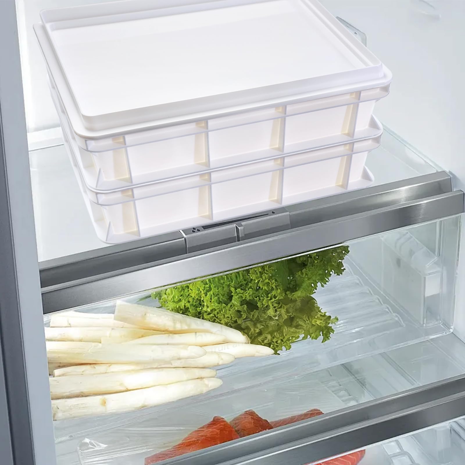 Bac à Pâton Pizza et Pain - Boîte Fermentation Pizza en plastique - Boîtes à Pétrissage avec Couvercle - Conteneur pour Levée empilable pour pizza,pain et pâte(30x40x12cm)