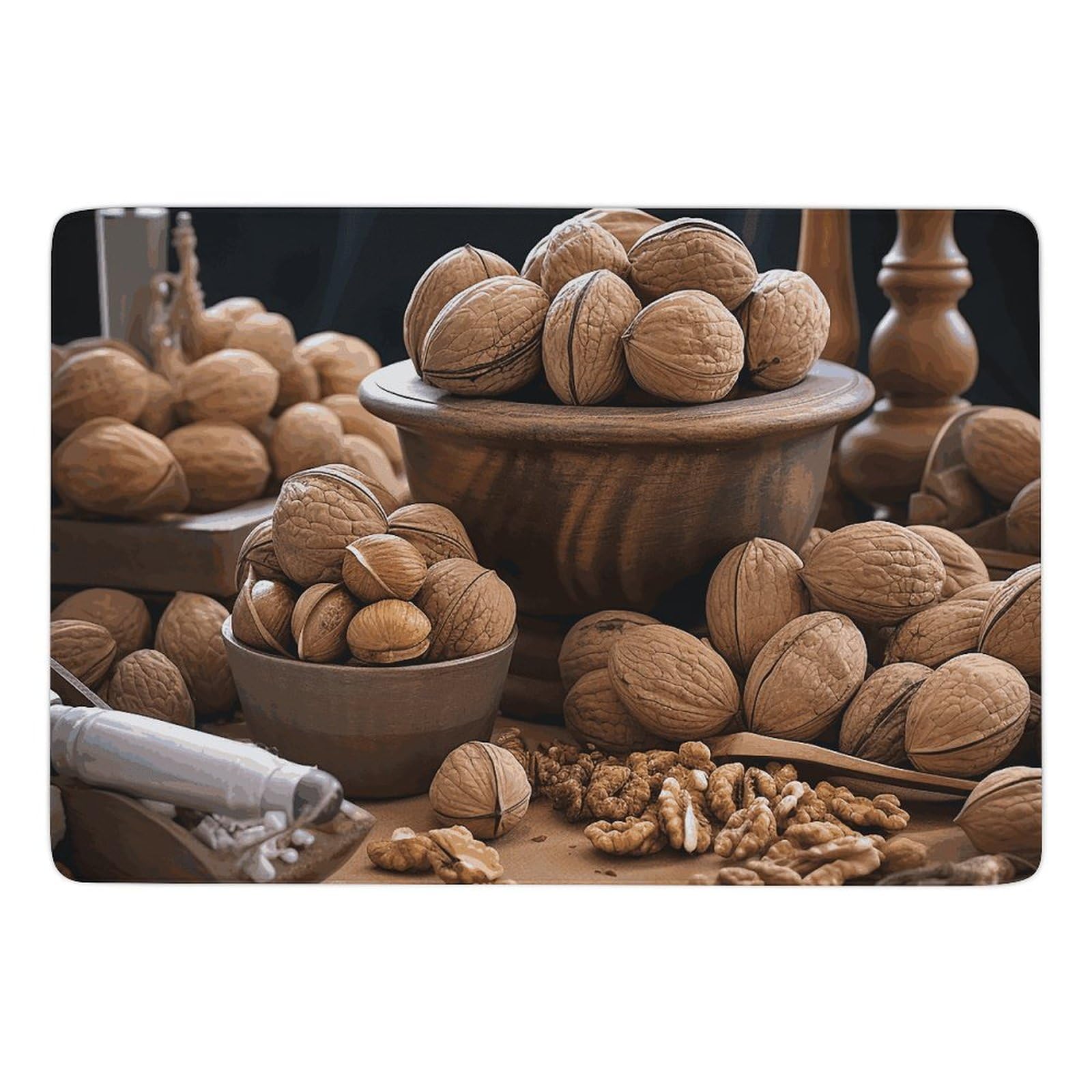 Tapis de bain super absorbant et antidérapant à séchage rapide noix de noyer