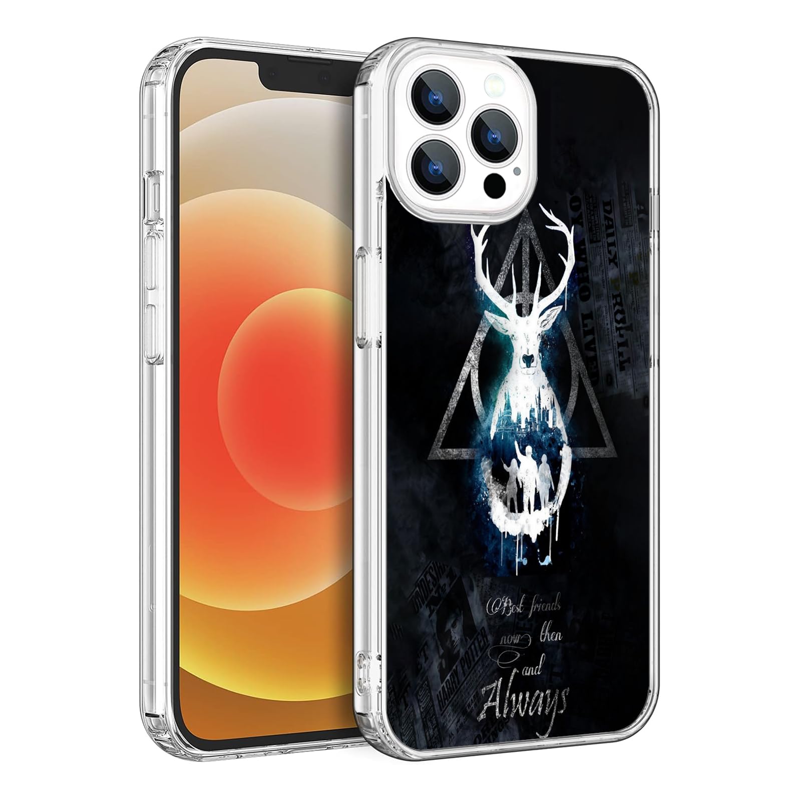 BOXUEZHENU Compatible with Fashion iPhone 16 Pro Case, Protective Shockproof Scratch Resistant Soft TPU Clear Case(Harri-Magic-4)
