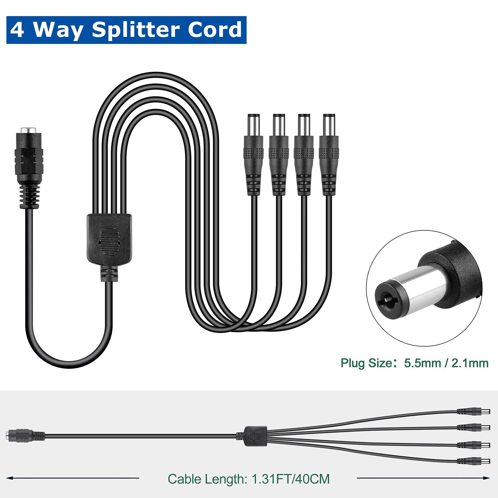 Reland Sun 10Pairs 12V Male+Female 2.1x5.5MM 5.5x2.1mm DC Power Jack Plug Adapter Connector for CCTV Camera (10pcs Male)