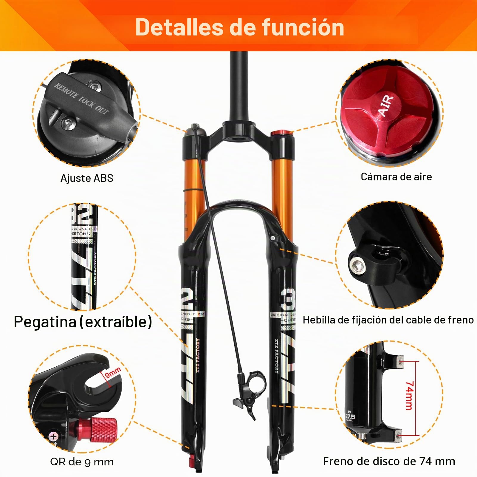 Aleación de magnesio Montaña Horquilla Delantera Presión de Aire Amortiguador Horquilla Horquilla Accesorios de Bicicleta