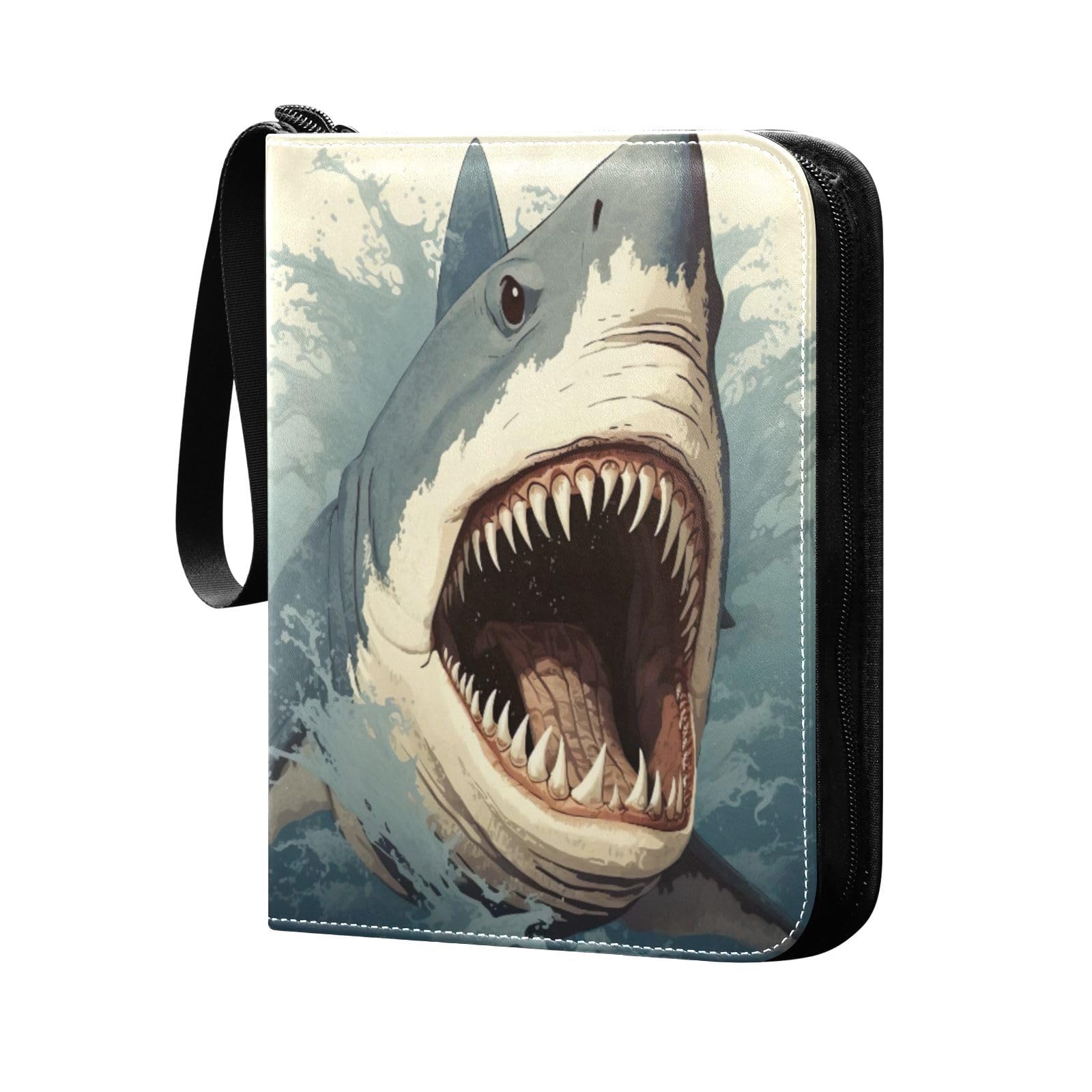 Amazon.com: Coikll Fierce Shark Card Binder with 50 Removable Page Sleeves  PU Leather Collectible Trading Card Albums Book with Zipper for Games Card,Baseball  Cards : Toys & Games