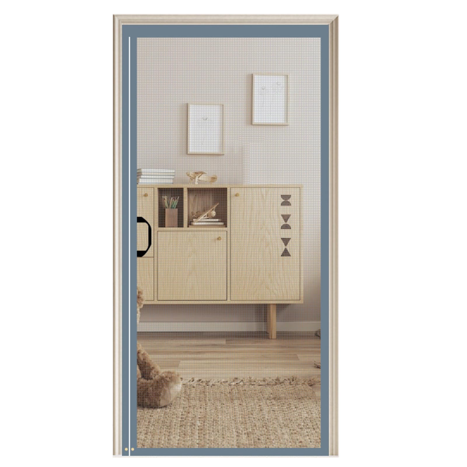 Rideau en maille à fermeture automatique moustiquaire porte gris