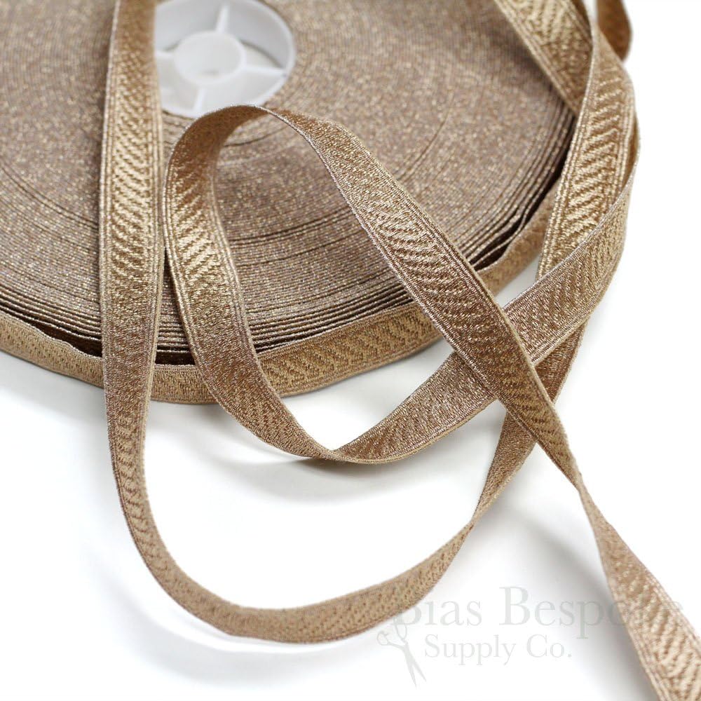 Halen 1/2" Tawny Gold Bullion Braid Trim with Diagonal Rib: 27 Yard Roll