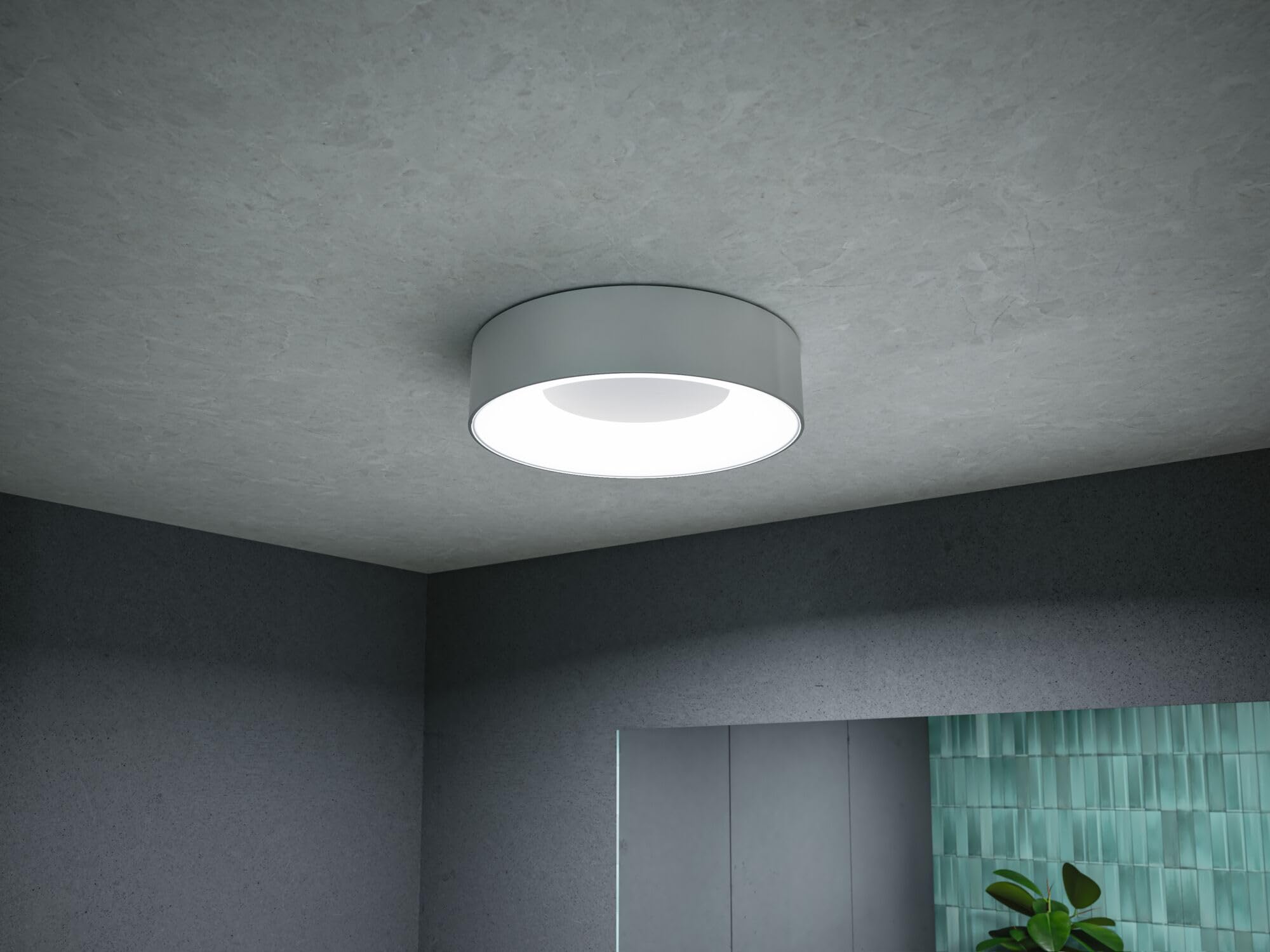 Paulmann 71094 Plafón LED Casca IP44 White Switch 2300lm 230V 18W, aluminio, redondo, regulable, metal, plástico, 3000K