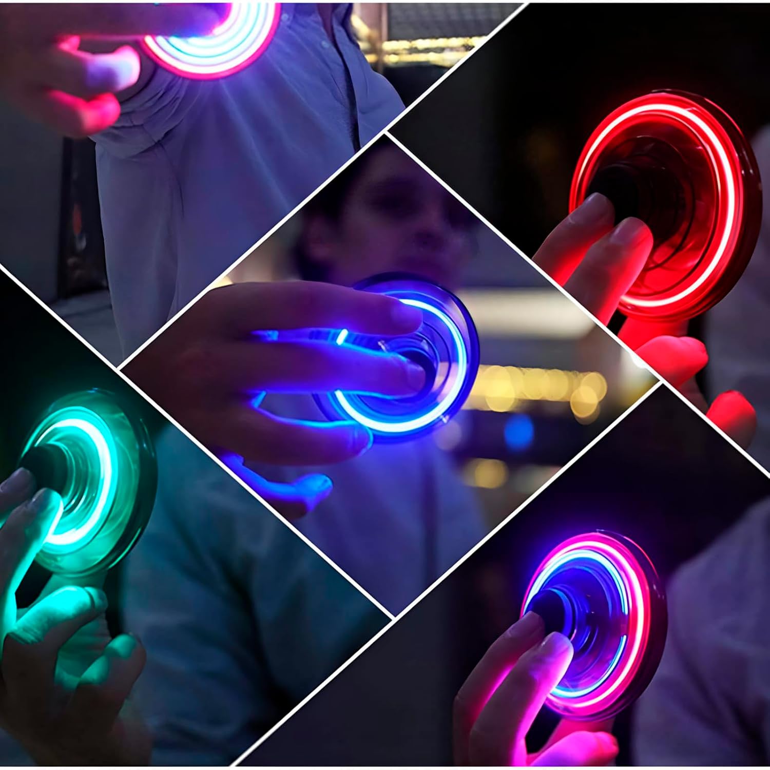 Toys 2024 Hand Operated Mini Drones, Upgraded UFO Magic Flying Orb with LED Lights, Hand Controlled Hover Boomerang Spinner, for Boys Girls Teens 7+, Indoor Outdoor Toys (Blue), Small - Image 2