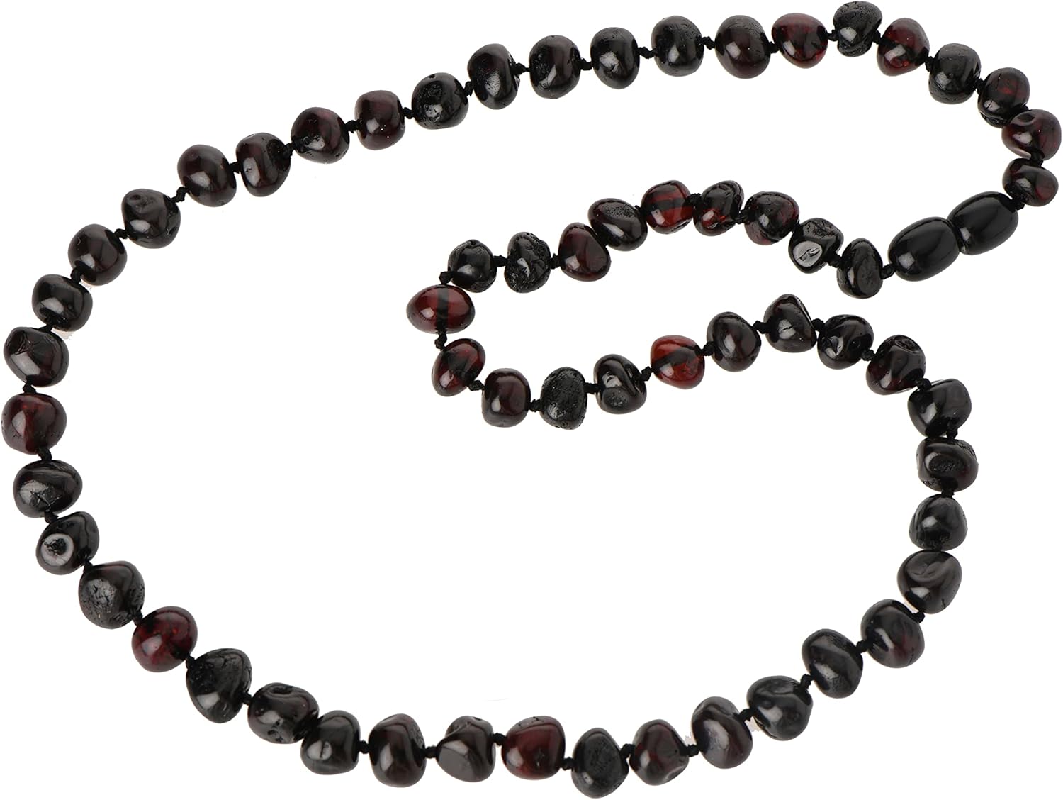 TheNaturalAmber Baltic Amber Necklace for Adults – Genuine Polished Cherry Baroque Beads, Pain & Anxiety Relief, Healing Jewelry, 55cm