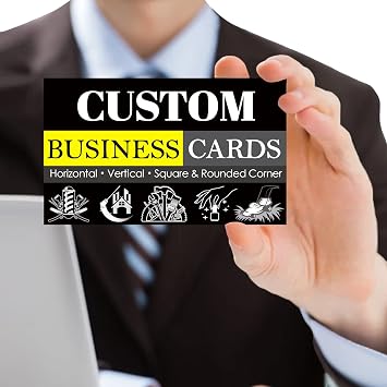 Custom Business Cards 100pcs with Templates Printable Business Cards Customize with Your Design 3.5"x 2" 300GSM Matte Paper for Small Business - Horizontal - Normal Corner