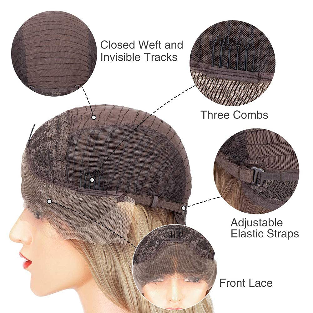 Angle Lucky Pastel Yellow Lace Front Wig Long Wave Yellow Blonde Free Part Colorful Wig Synthetic Pre Plucked Nature Hairline Wig Heat Resistant Glueless Wigs for Women Cosplay Makeup Drag Queen