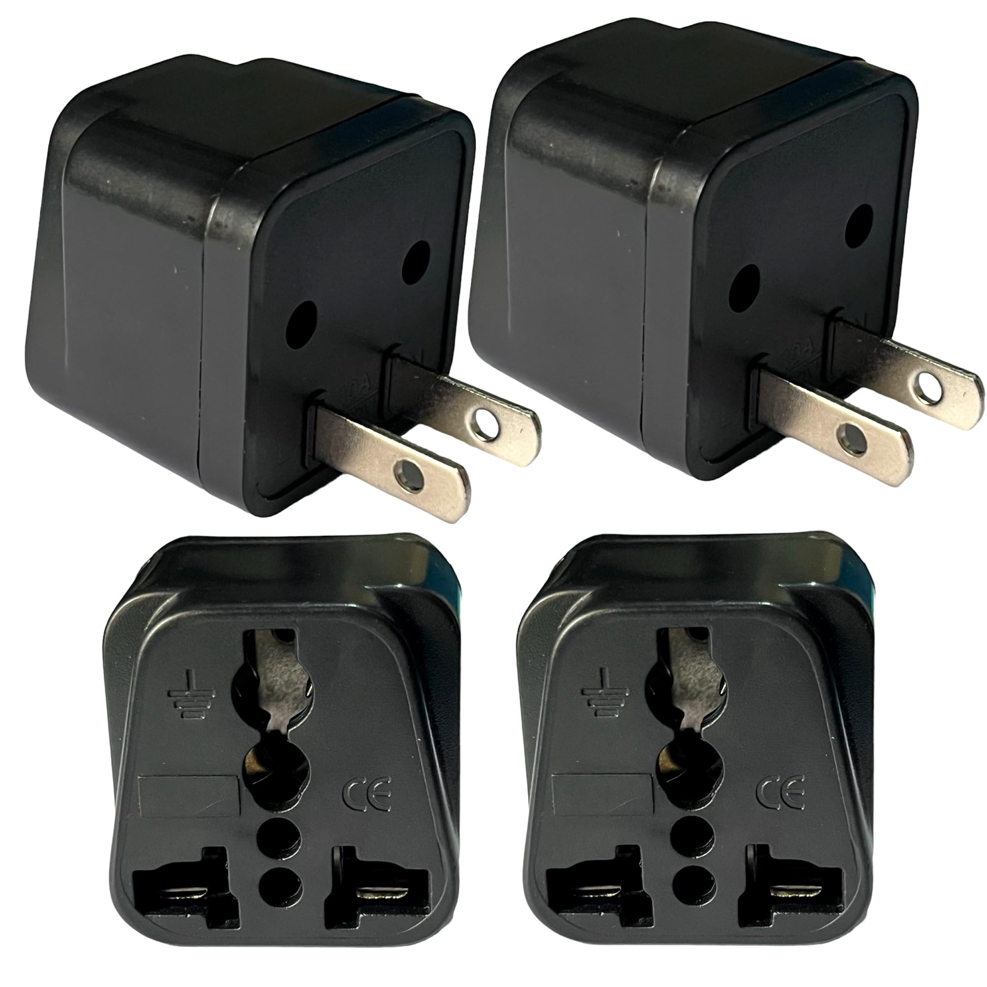 Vadda Bai Universal Plug Converter Travel Adapter for India to USA, Japan, Canada, Philippines, Mexico, Brazil, Cuba, Thailand Power Socket (Pack of 4) Black-image-37