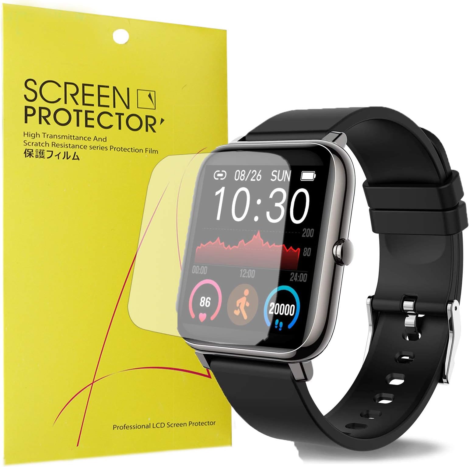 MIHENCE Schutzfolie Für T50S 1,85" Voll Smart Watch, TPU HD Displayschutzfolie Kompatibel Für Uaue T50S / VKROBAG T50S / Donerton T50H 1 ,85" Smartwatch [ 6 Stück