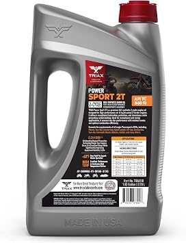 TRIAX Power Sport 2T Full Synthetic, All Season, 2 Cycle Engine Oil | For Powersports Premix & Direct Injector Engines in ATVs, UTVs, Snowmobiles, Wave Runners, JetSkis & Dirt Bikes (1 Gallon)