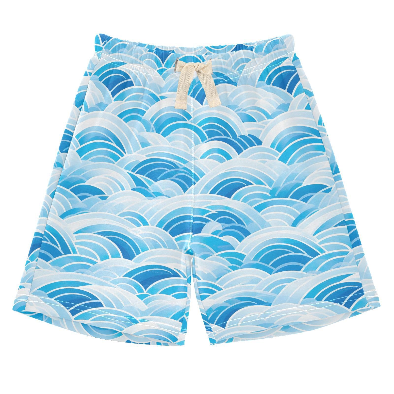 J JOYSAY Ocean Sea Wave Toddler Baby Boy Shorts Athletic Pull On Shorts with Drawstring Elastic Waist Toddler Pants for 2T Boys Child
