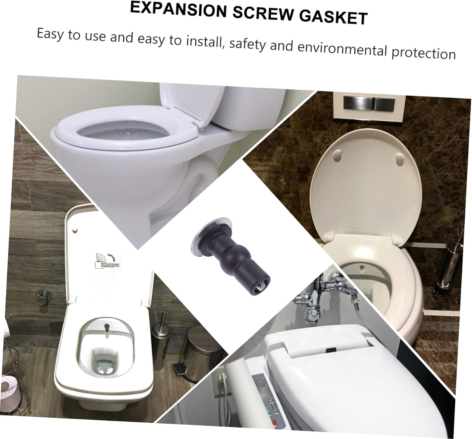 jojofuny 2sets Toilet Lid Installation Screws Expansion Bolts of Accessories for Standard Toilet Covers