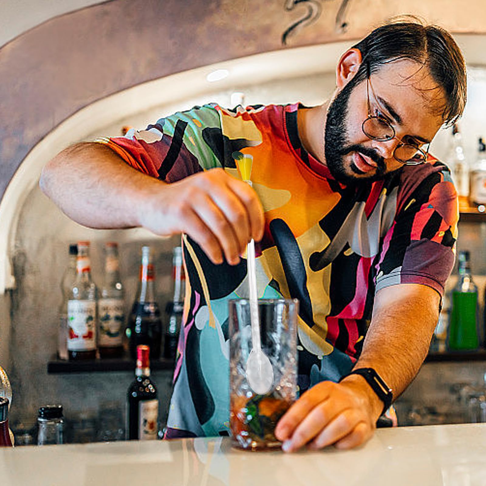 Bastoncini in acrilico per cocktail Swizzle, 23 cm, per cocktail e succhi di frutta, bevande, per feste, confezione da 10