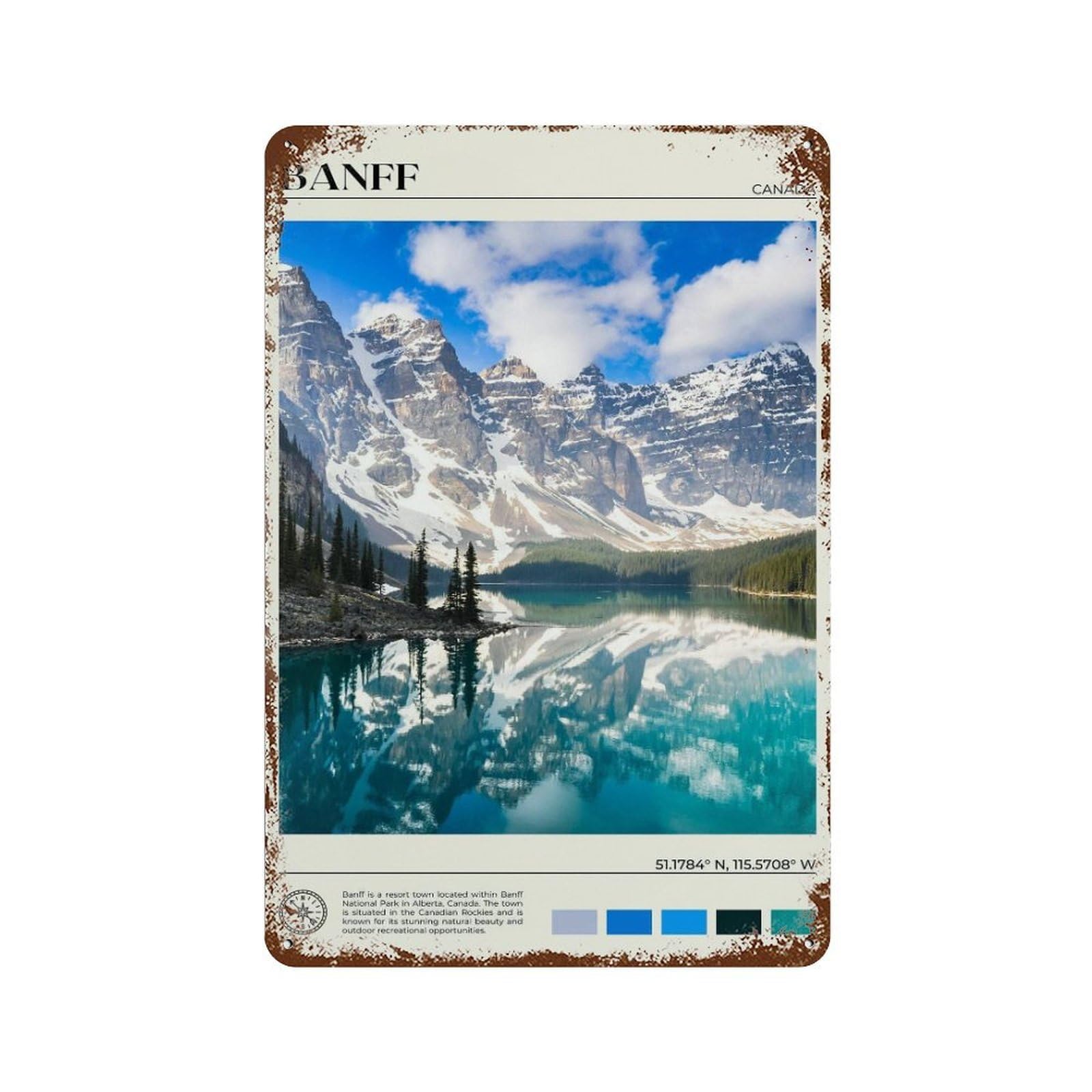 xiaoxiaoshen Real Photo Banff Decor Canada Wall Decor Art Metal Tin Poster Modern Home Decor Art Home Bar Shop Decorations Vintage Sign 30x20cm