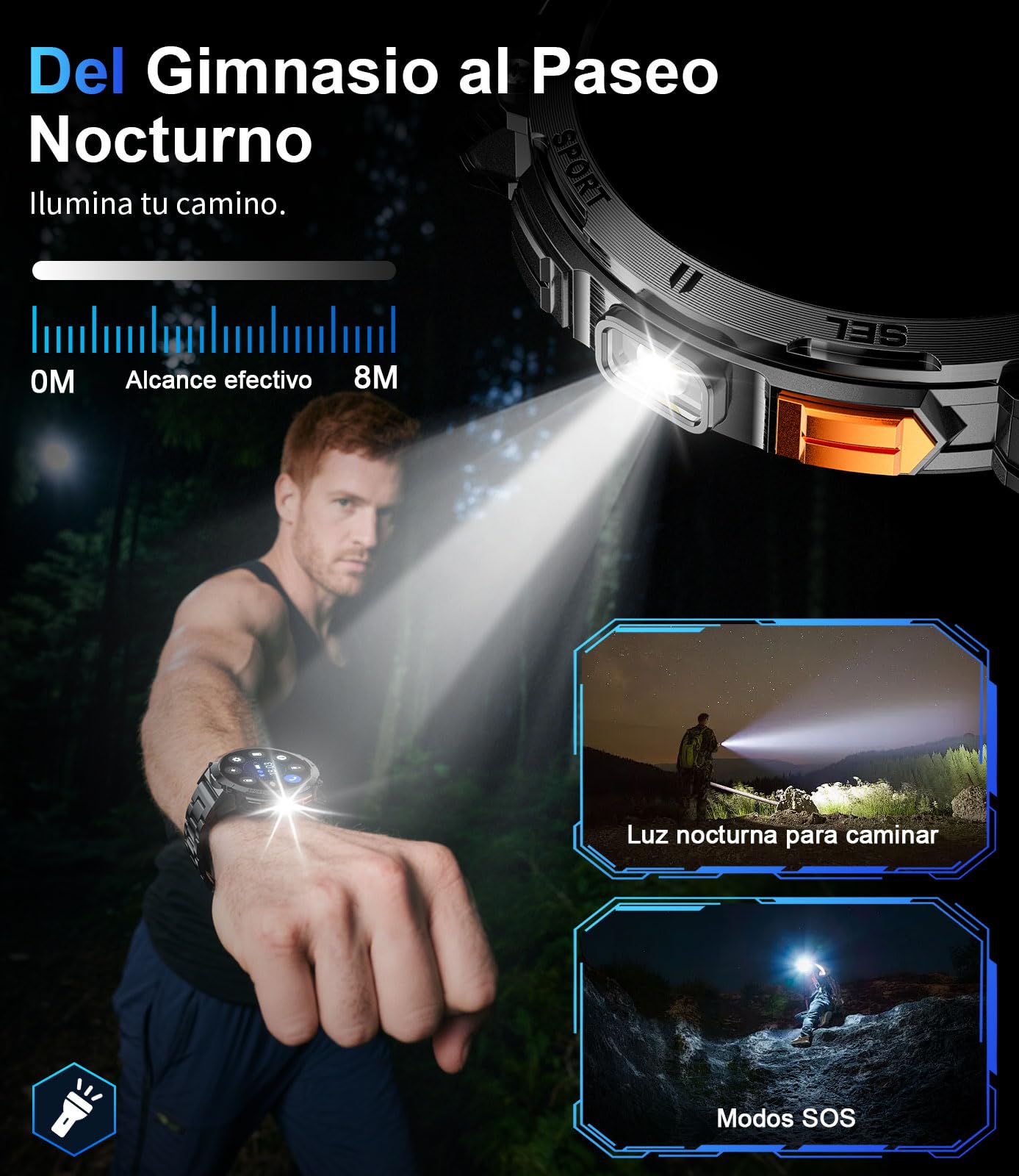 Reloj inteligente para hombre con llamadas Bluetooth y pantalla HD AMOLED de 1,62", impermeable IP68 y batería de 730 mAh Smartwatch con 110+ modos deportivos/sueño Monitor para Android iOS, 2