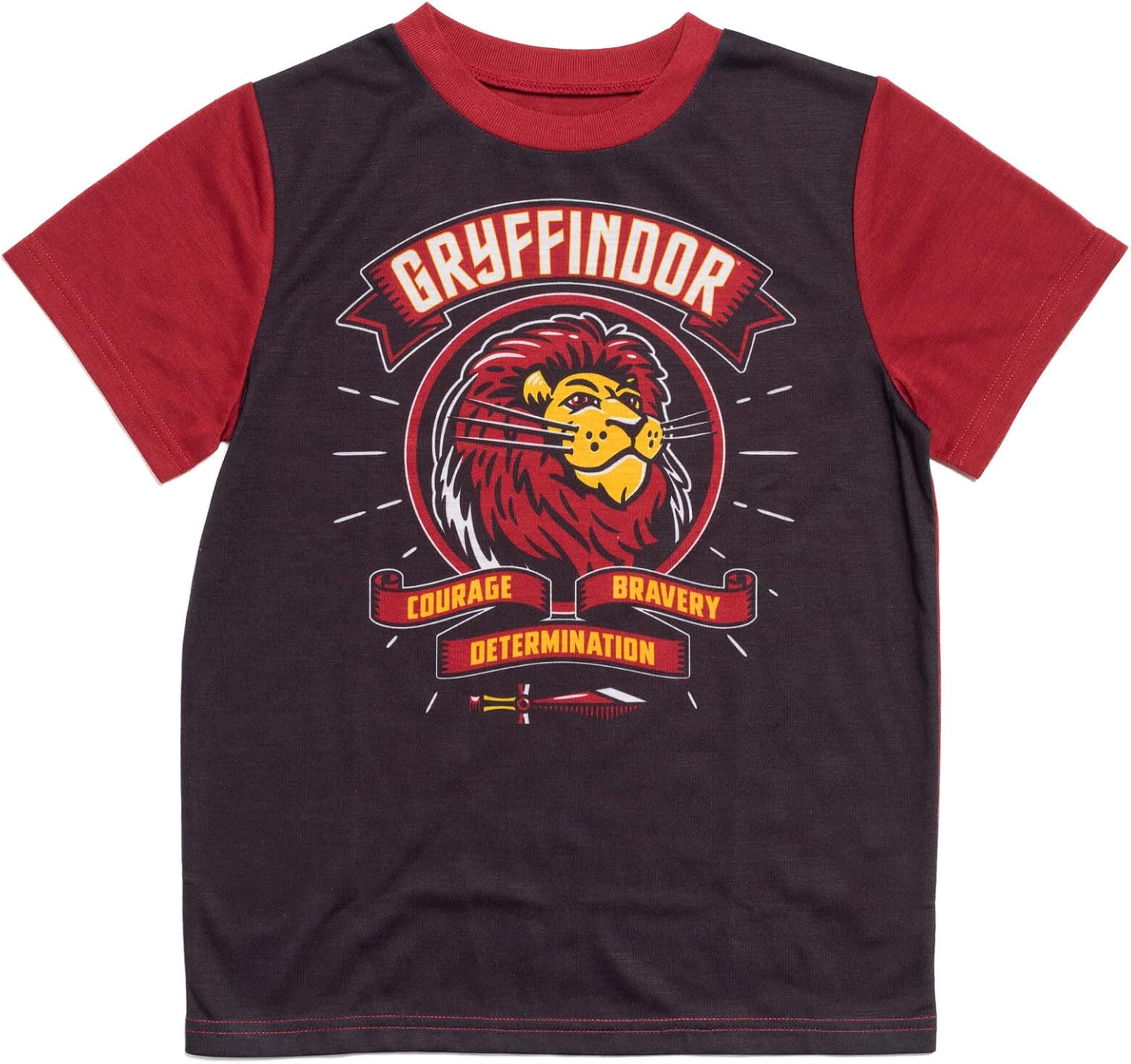 Harry Potter Gryffindor Hufflepuff Ravenclaw Slytherin Pajama Shirt and Shorts Sleep Set Little Kid to Big Kid - Image 2