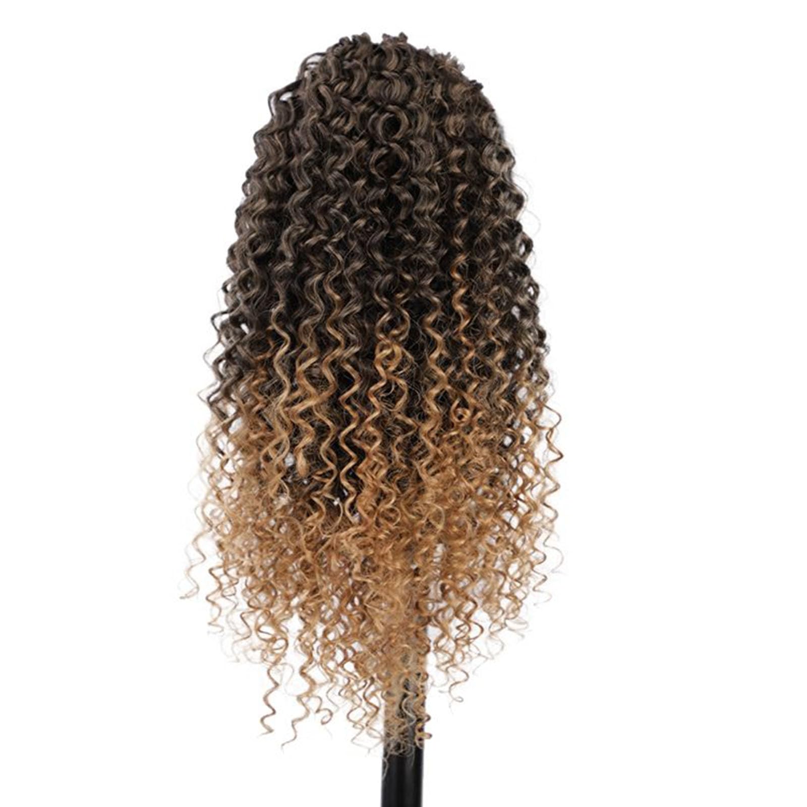 Aiokrtse Curly Ponytail Extension Synthetic Hair Curly Drawstring Ponytail Hair Pieces for Women 14 inches 1B/27 Colour