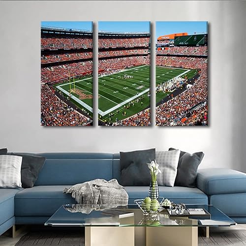 Miniatura 3 de TUMOVO Lienzo decorativo para pared de estadio deportivo de fútbol de Cleveland, imágenes de fútbol de Estados Unidos, pintura de pared para sala de