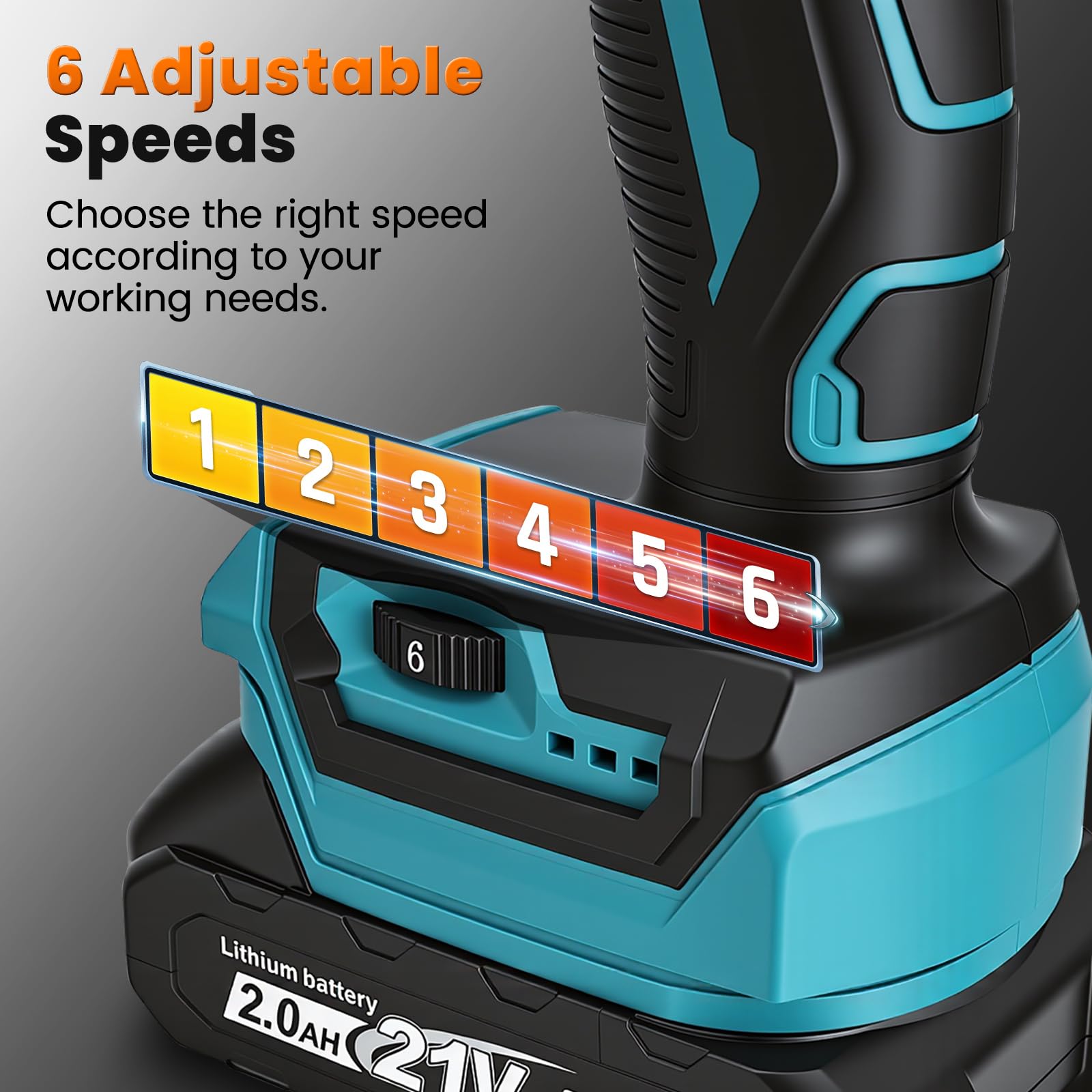 Pistola de Cartucho Inalámbrica Compatible con Baterías Makita 18V, con Luz LED, Pistola Eléctrica para Sellador 300ml, 6 Velocidades, Incluye Set 6en1 de Alisador de Juntas y Boquillas (Sin Batería)