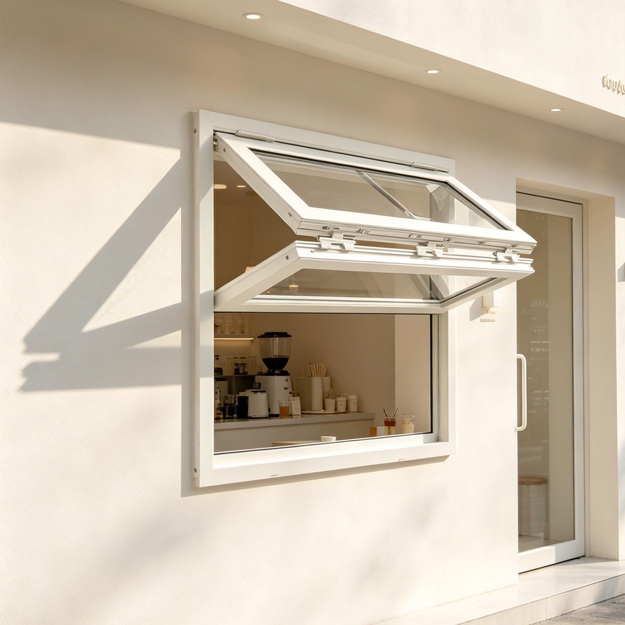 Ventana de guillotina con vidrio reforzado anti-impactos y cerraduras de alta seguridad