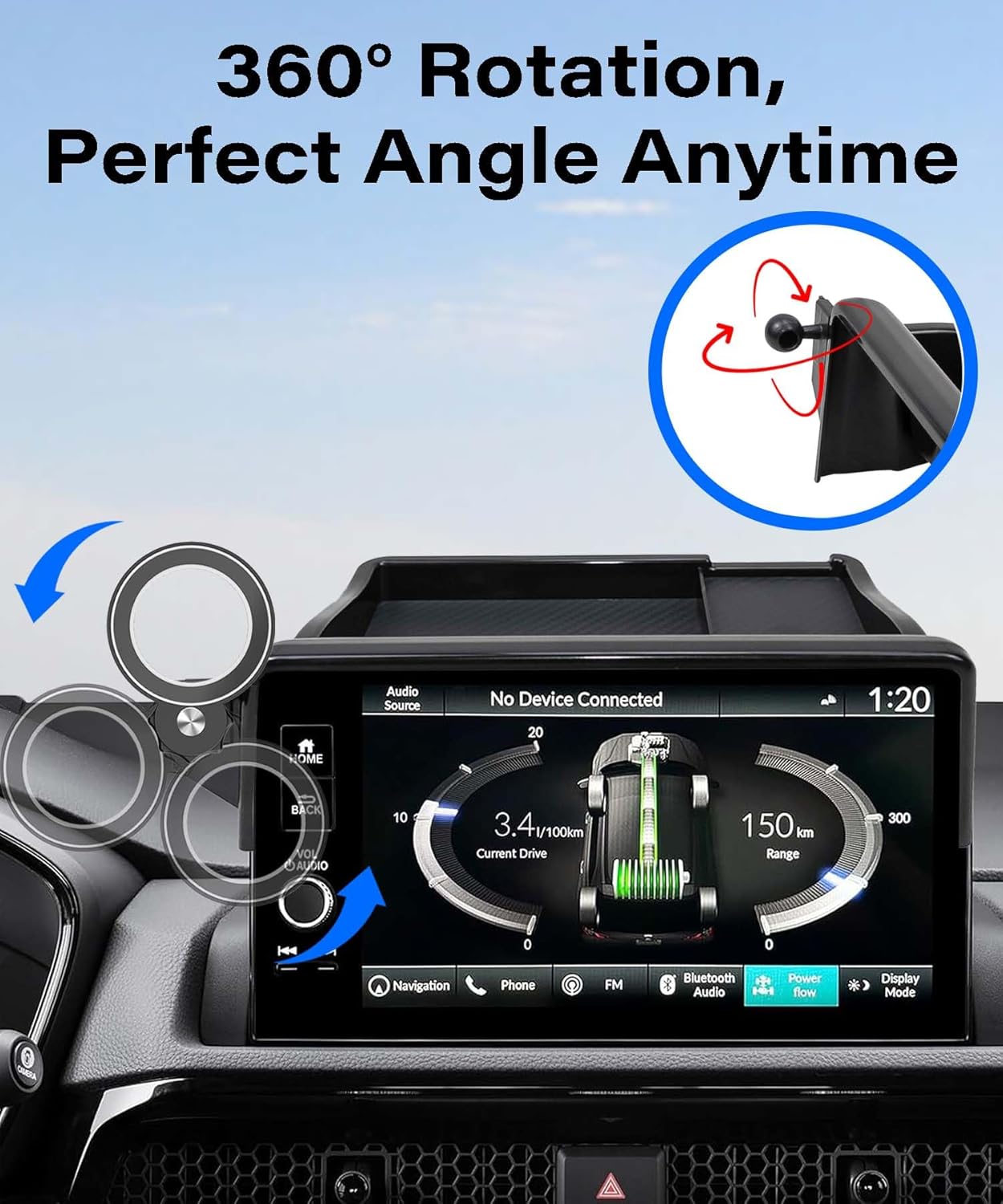 Magnetism Car Phone Holder for 2023 2024 2025 Honda CR-V/CR-V Hybrid Accessories Apply to 7/9 Inch Screen Fixed Clip Magnetic Cell Phone Mount Hands-Free with Dashboard Storage Tray
