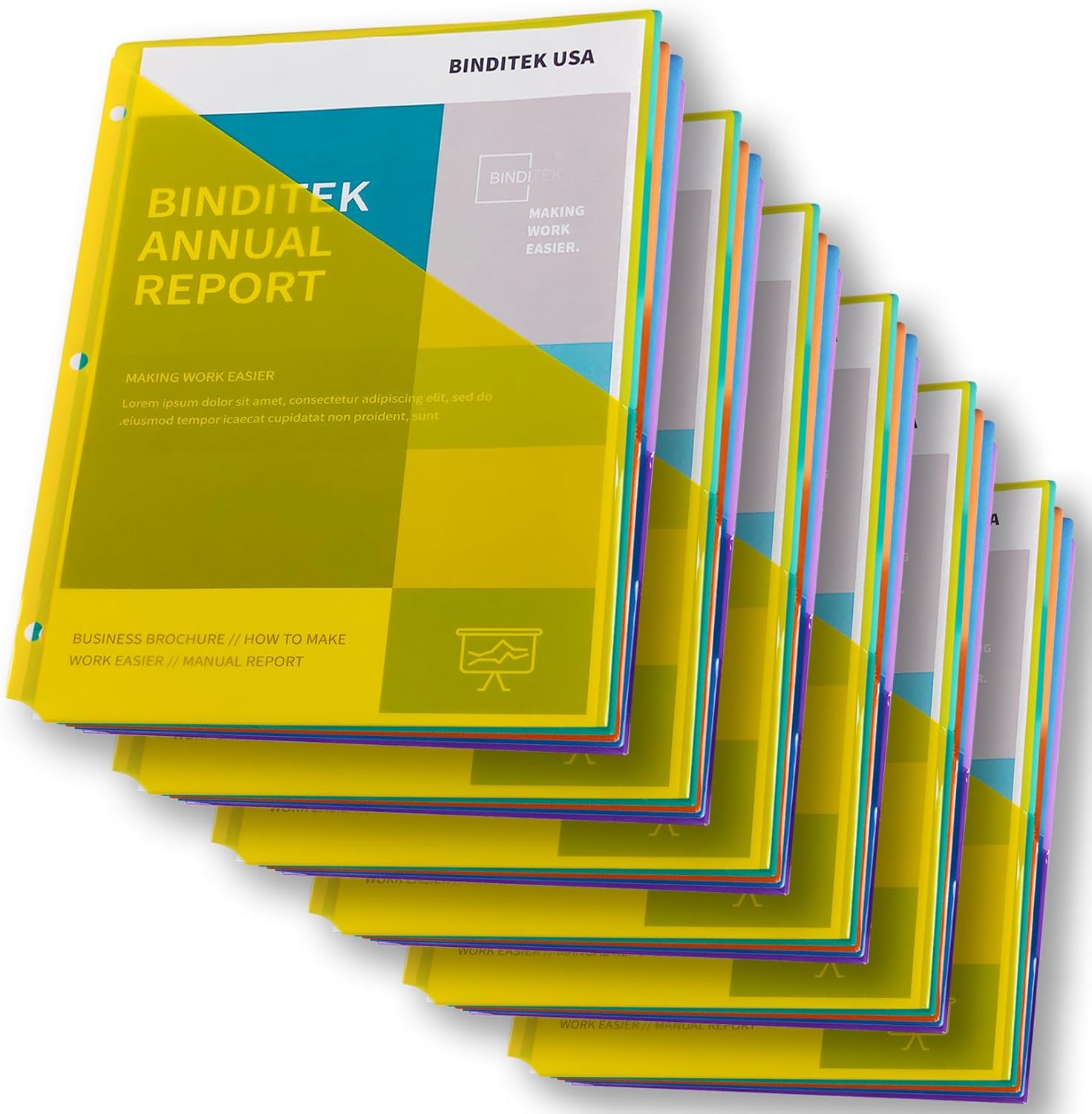 Binditek 30P Poly Slash File Jacket for 3 Ring Binder