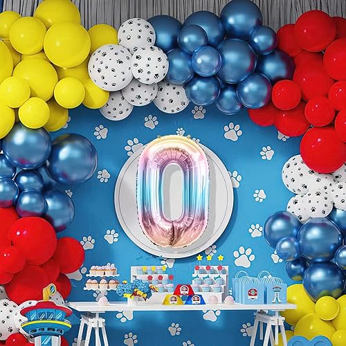 Miniatura 3 de Globo de número, globos de números de 40 pulgadas, globos de número degradado arcoíris, globo número 0, globo gigante, globo de números de feliz