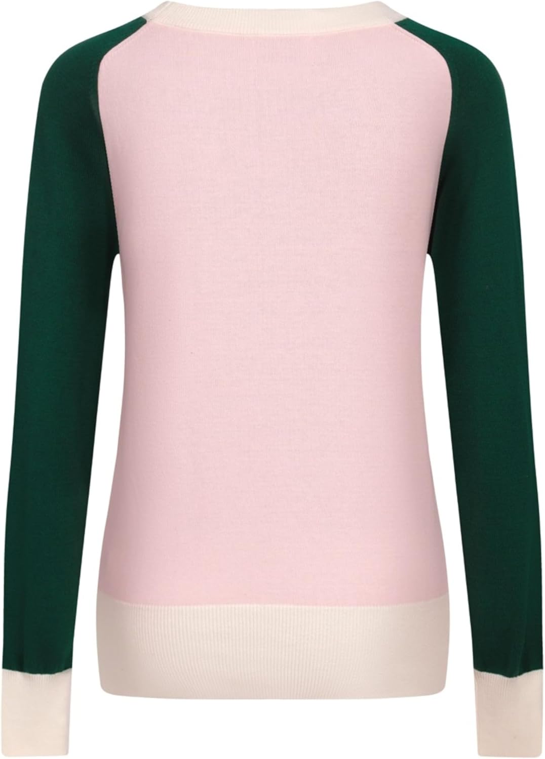 OXKNIT Women's Knitted Shirts Long Sleeve Retro French Bulldog Jacquard Color Block Casual Cotton Tops