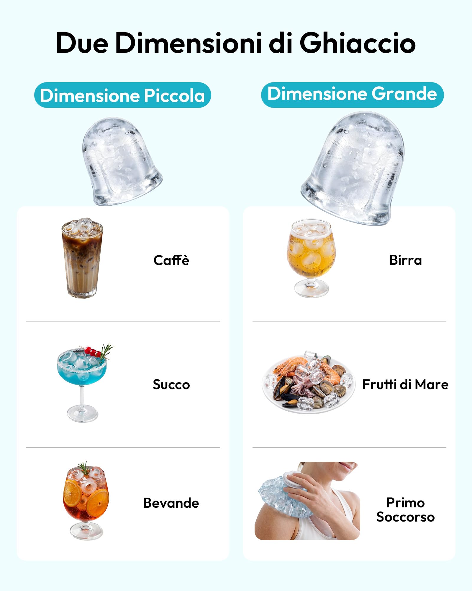 EUHOMY Macchina per il Ghiaccio Casa: 12KG/24H, 9 Cubetti di Ghiaccio in 2 Dimensioni, Macchina del Ghiaccio Autopulente con Paletta/Cestello, per Cucina/Ufficio, Nero