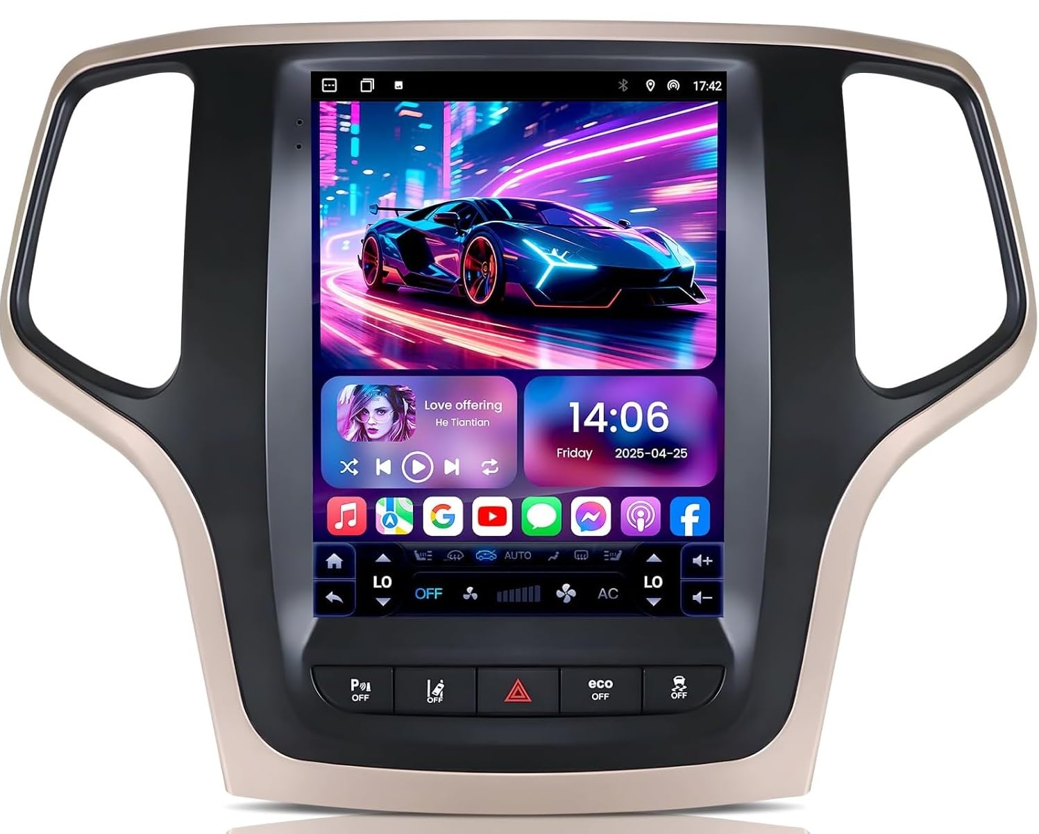 Upgrade Radio for Jeep Grand Cherokee WK 2014 2015 2016 2017: Touch Screen Stereo Replacement with Carplay Android Auto 5GWiFi BT5.0 Backup Camera GPS