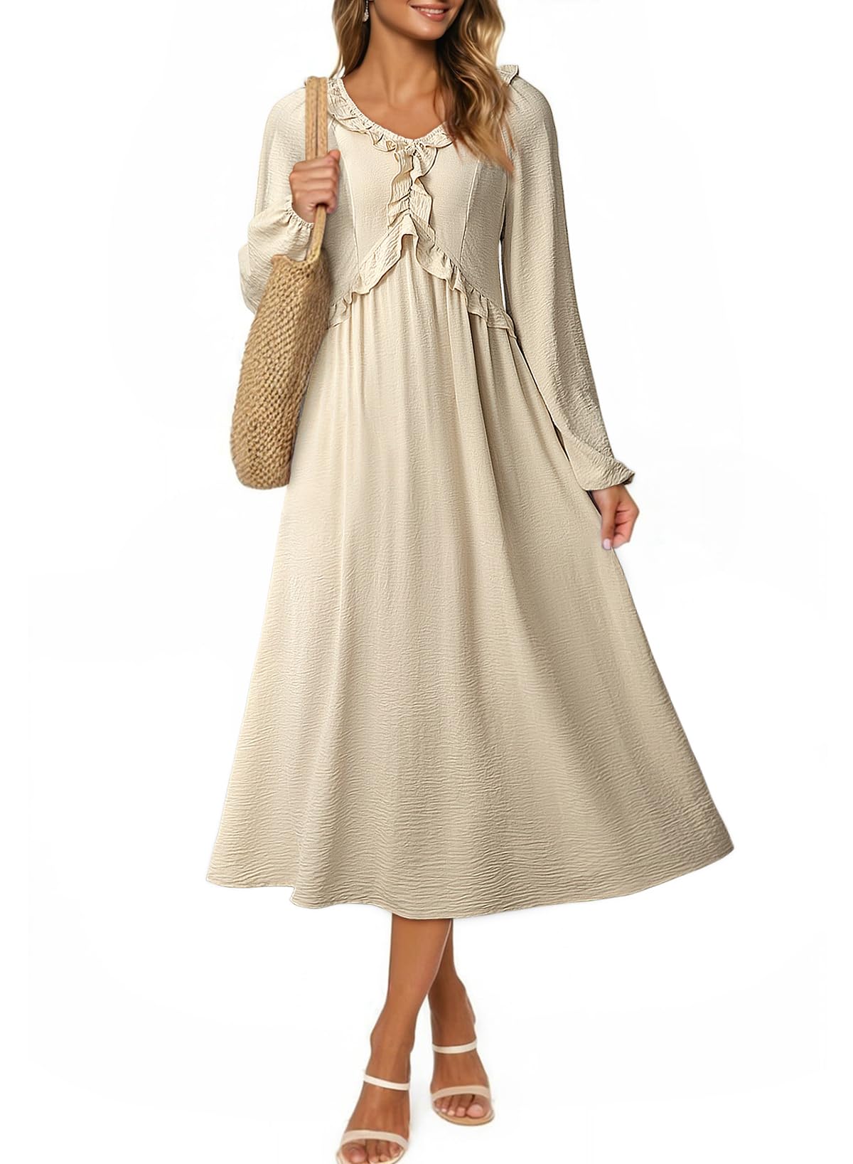 Dokotoo Maxi Dresses Fashion Clothing Fall Dresses 2025 Casual Long Sleeve Wedding Guest Sundress