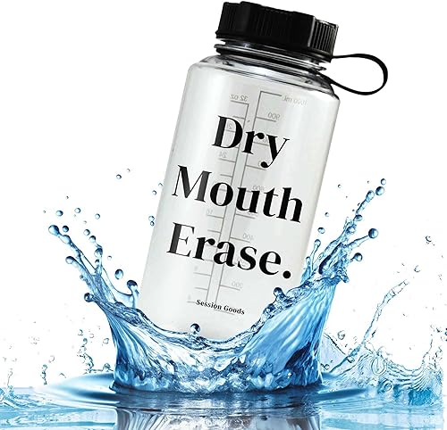 Session Goods - Botella de agua transparente de 32 onzas, botella de agua para gimnasio, perfecta para correr y senderismo, a prueba de fugas, sin