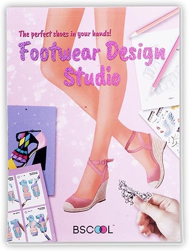 Dibujo, colorear y libro de actividades estudio de diseño de calzado  Cuaderno de bocetos de diseño de moda  con pegatinas, texturas y guías  para