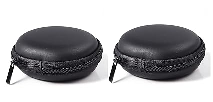 LEAWALL Earphone Carrying Case for Earphones, Headset, Pen Drives, SD Cards(Black, 2 PCS)
