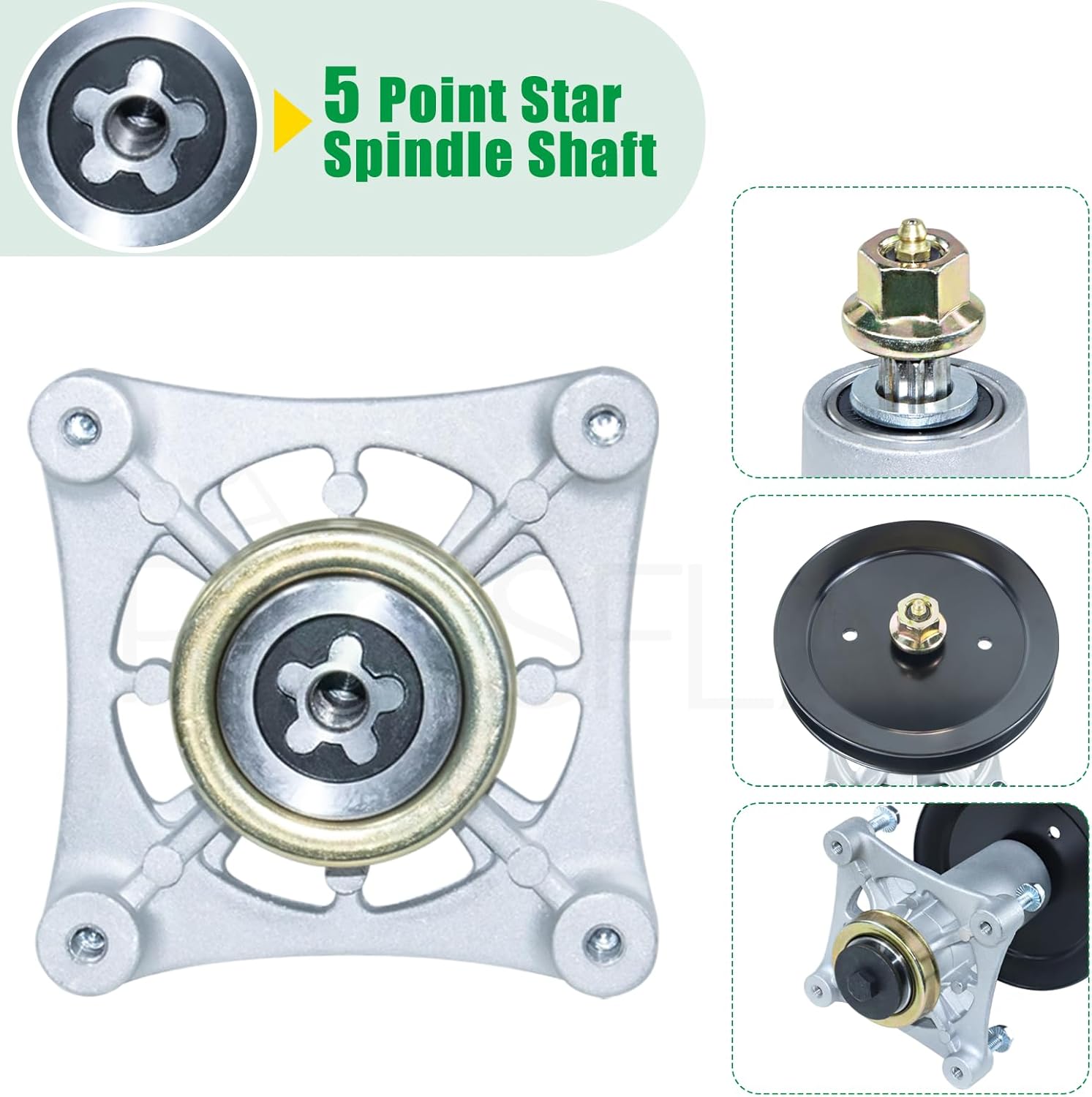 587819701 Spindle Assembly Kit with 153535 Pulley Replaces 187281 532187292 587820301 587253301 532192870 21549012 587125401 192872 173436 for Husqvarna 54 Z254 LGT2654 RZ5424 YTH24V54 Decks