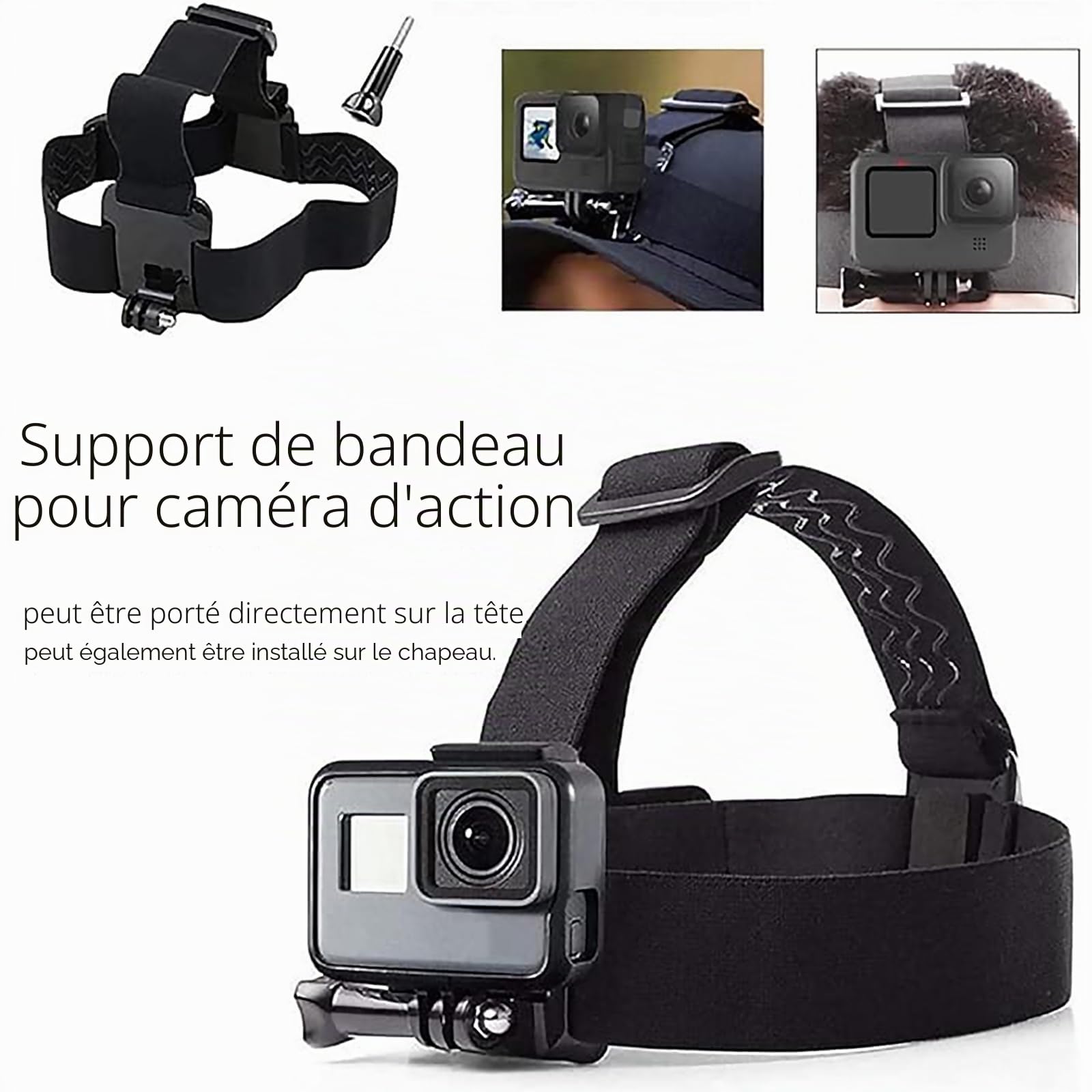 TEKCAM Harnais Poitrine Fixation Bandeau Compatible avec GoPro Hero 13/12/11/10/9/8/ AKASO V50X Brave 7/ GOOKAM/Jadfezy/Dragon Touch/Apexcam/WOLFANG Caméra d'action Accessoires