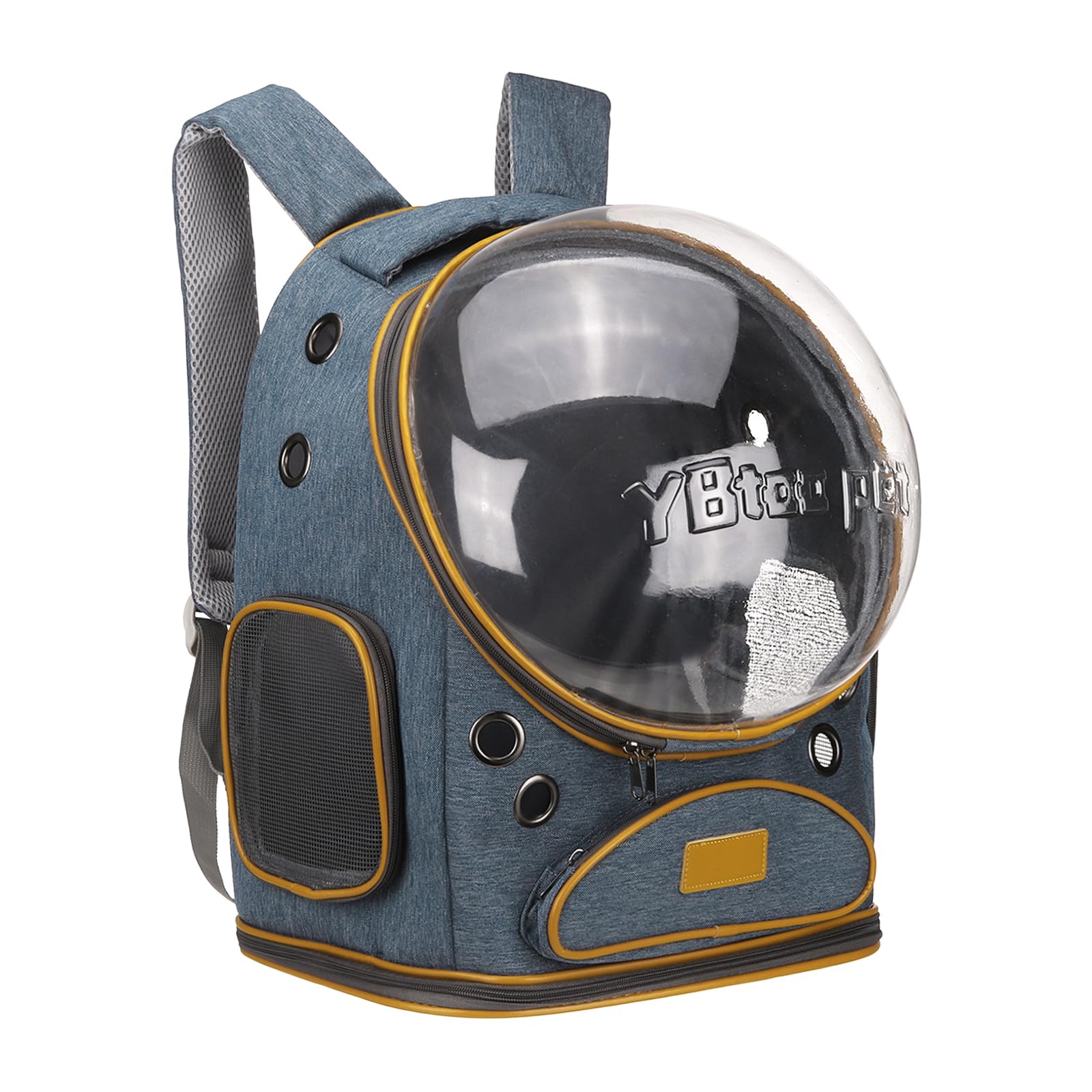 QUARKZMAN Zaino Trasportino Per Animale Domestico, Portatile E Areato, Tessuto Oxford, Borsa Da Viaggio Per Cani E Gatti Con Copertura Trasparente 12.6", (Blu, 1 zo).